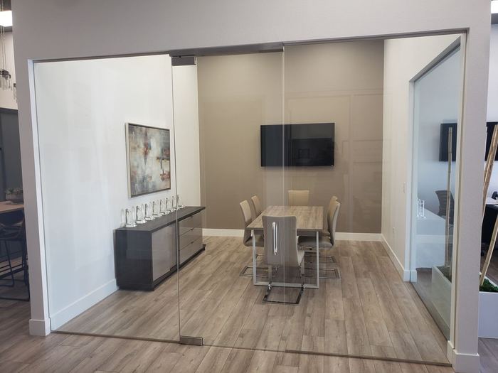 Frameless glass office partitions Charlotte NC