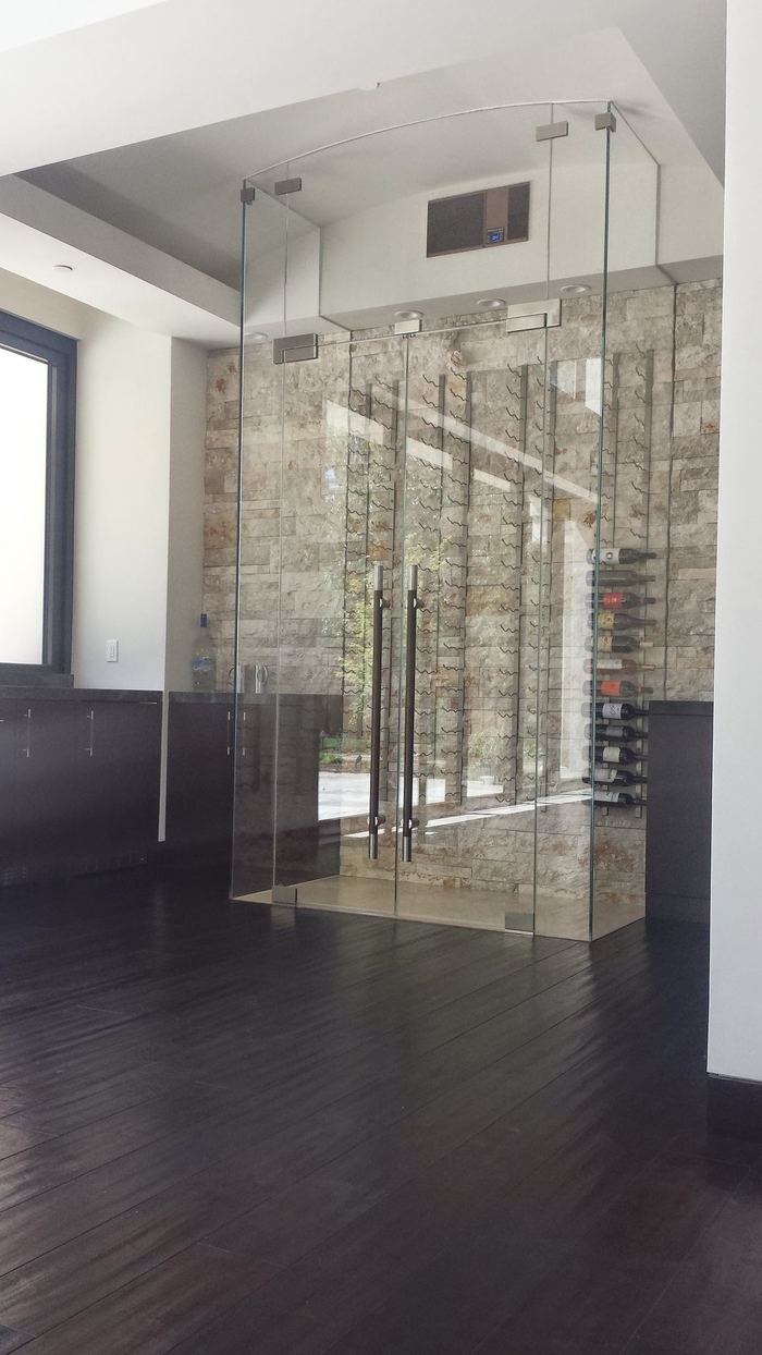 Custom glass wine room enclosure Charlotte NC